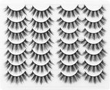 14 Pairs False Eyelashes Thick Fluffy 3D Faux Mink Lashes