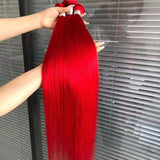 Hair Weft  Human Hair 26 Inch #Red  Human Hair Weft Sew in  Weft Extensions 100g